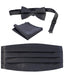 Gioberti Men's Adjustable Satin And Paisley Cummerbund Set With Formal Bow Tie and Pocket Square - Grey - One size