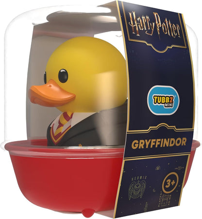 TUBBZ Harry Potter Grifondoro paperella di gomma 3.5cm Mini | Merchandising ufficiale Harry Potter libri, film fantasia fan Mini Grifondoro Vinile Anatra con la bacchetta vasca per regali