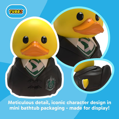 TUBBZ Harry Potter Serpeverde paperella di gomma 3.5cm Mini | Merchandising ufficiale Harry Potter libri, film fantasia .Mini Serpeverde Vinile Anatra con la bacchetta Scatola per regali