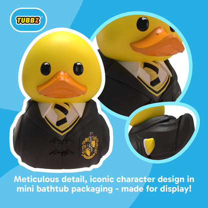 TUBBZ Harry Potter Gryffindor Mini Hufflepuff Vinyl Spielzeug Figur 3.5cm | Offizielles Merchandise zur Harry Potter bücher, Mini Hufflepuff Vinylfigur Ente mit Zauberstab & Badewanne.Geschenk & dekor