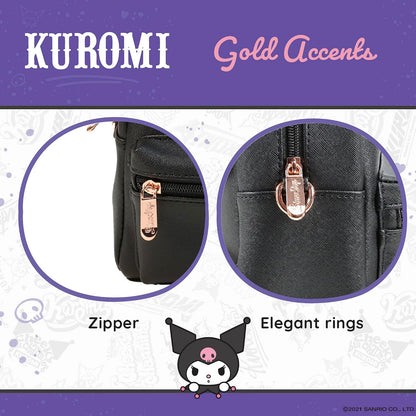 Blue Sky Studios Hello Kitty Mini Rucksack, kleine Kawaii Reisetasche mit verstellbaren Trägern, süße Geschenke Merchandise und Zubehör, Kuromi