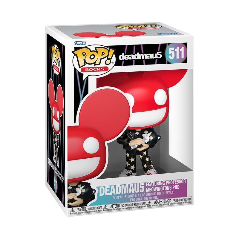 Funko POP! Rocks: Deadmau5 - Deadmau5 with Cat | Gadget Ufficiale - Personaggio in Vinile da Collezione da Esporre - Idea Regalo Compleanno per Fan e Collezionisti