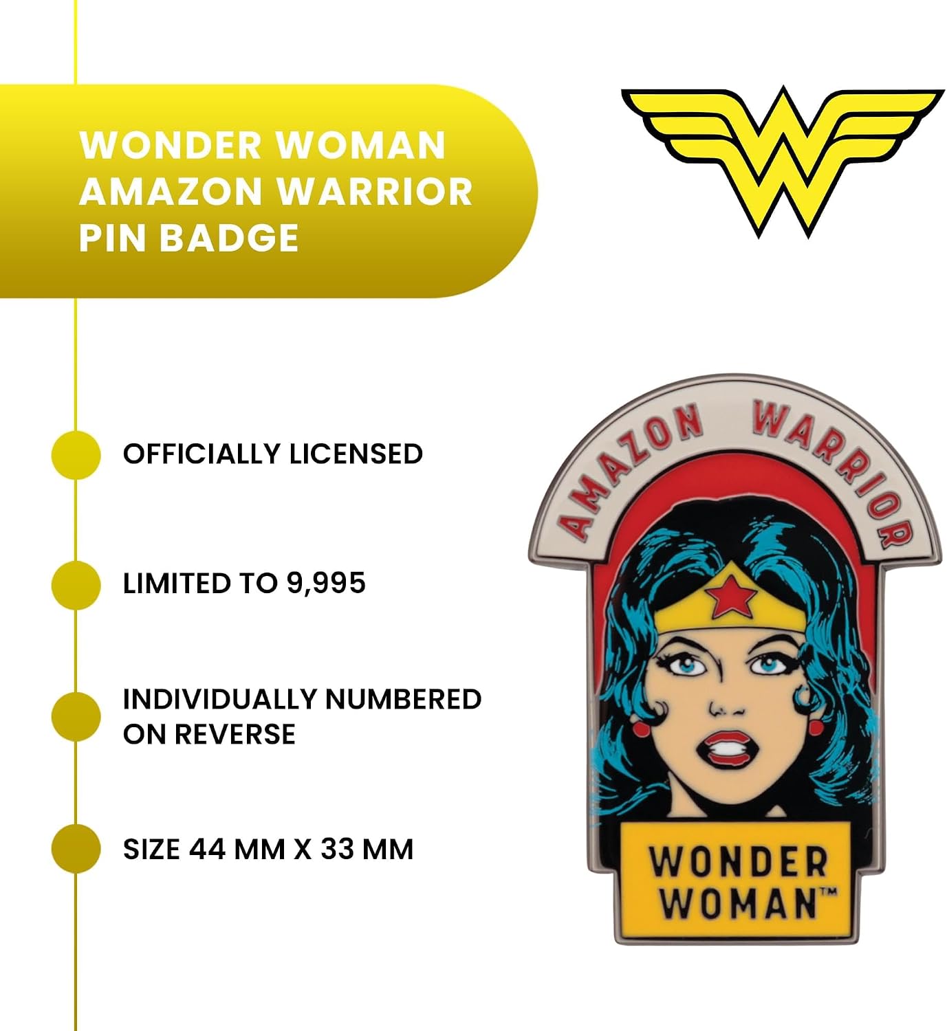 Dc Comics Pin Badge Wonder Woman Amazon Warrior Limited Edition