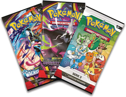 Pokémon-Sammelkartenspiel: Illustrations-Kollektion Erste Partner: Serie 3 (3 Promokarten, 2 Boosterpacks und 1 Stickerbogen