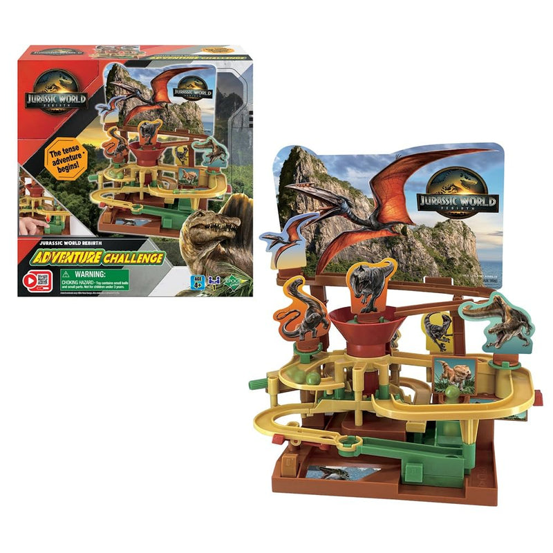 EPOCH Games - 7515 Jurassic World Rebirth Adventure Challenge - Party Game, Party Spiel, Dinosaurier Spielzeug, Brettspiel für Kinder ab 4 Jahren
