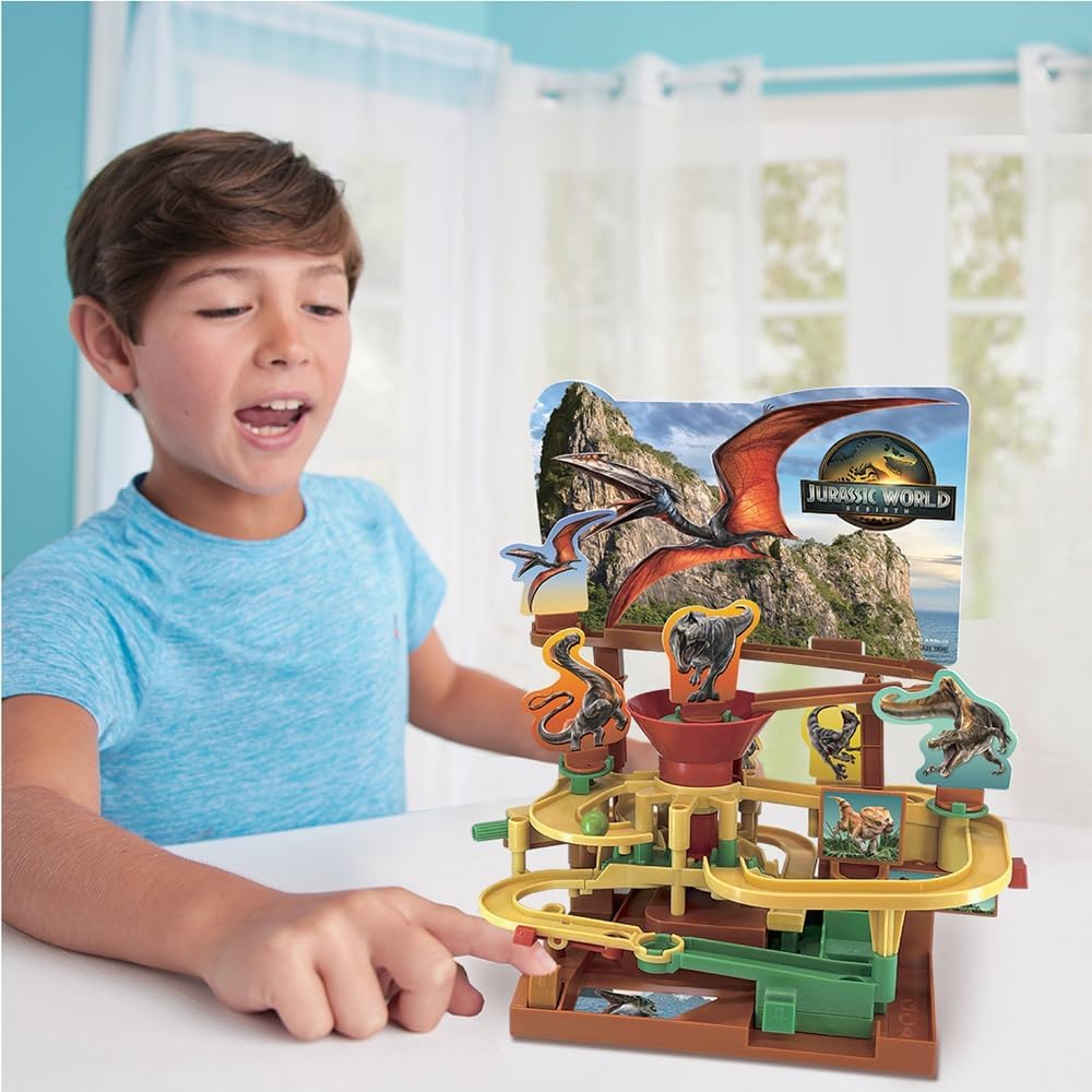 EPOCH Games - 7515 Jurassic World Rebirth Adventure Challenge - Party Game, Party Spiel, Dinosaurier Spielzeug, Brettspiel für Kinder ab 4 Jahren
