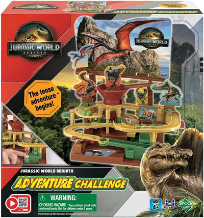 EPOCH Games - 7515 Jurassic World Rebirth Adventure Challenge - Party Game, Party Spiel, Dinosaurier Spielzeug, Brettspiel für Kinder ab 4 Jahren