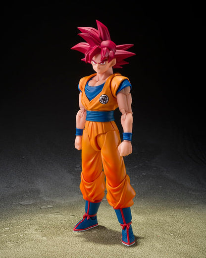 TAMASHII NATIONS - Dragon Ball Super - Super Saiyan God Son Goku (God Aura) S.H.Figuarts Action Figure | Dragonball Super 6 Inch Action Figure S.H. Figuarts