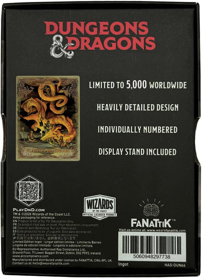 FaNaTtik Manuale del giocatore di Dungeons & Dragons Lingotto di metallo con copertina alternativa - Edizione limitata (5.000), da collezione ufficiale D&D, finitura color oro antico, numerato