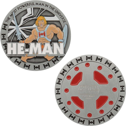 FaNaTtik Masters of the Universe He-Man - Moneta da collezione in edizione limitata, con licenza ufficiale MOTU, numerata individualmente, limitata a 5.000 in tutto il mondo, 38 mm