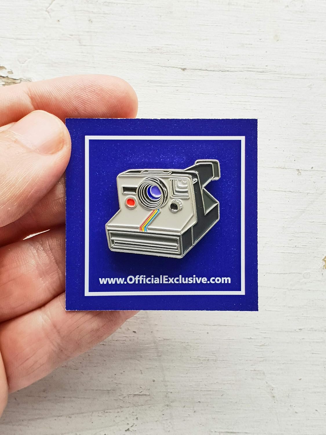 Official Exclusive Polaroid One-Step Rainbow SX-70 Instant Camera Pin Badge