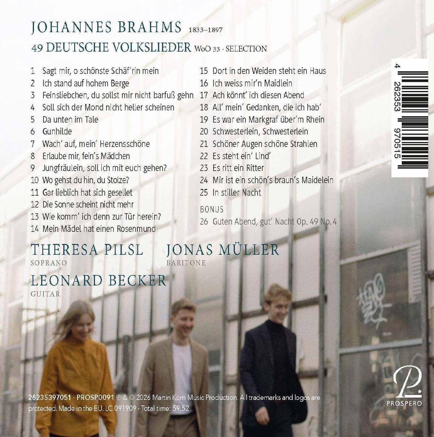 Brahms: Da Unten Im Tale: 49 Deutsche Volkslieder WoO 33 - Selection