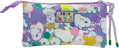 CyP Brands-Snoopy, Pencil Case, Pencil Case, School Supplies, Preschool, Light Waves, Blue, Official Product, berry, One Size