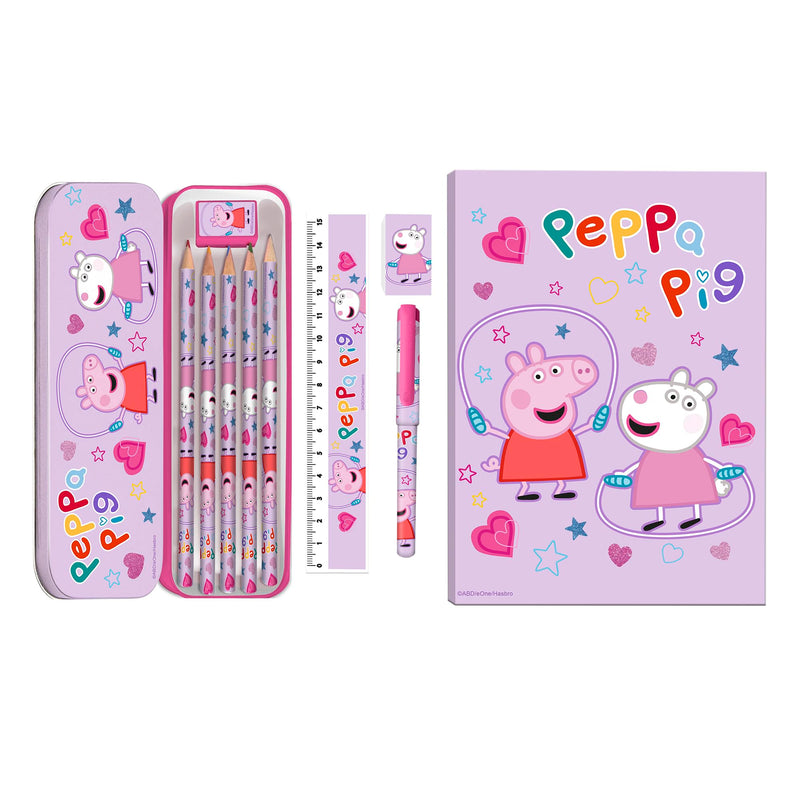 Peppa Pig Kids Colouring Multicoloured Pencil Case Stationery Gift Set School Supplies