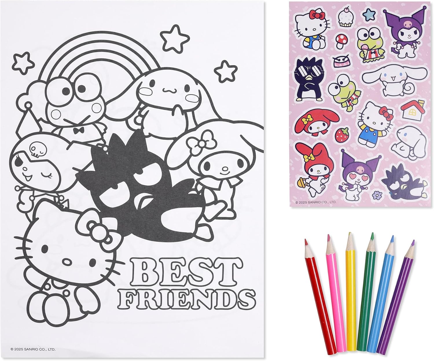 COLOURING SET WITH STICKERS HELLO KITTY AND FRIENDS