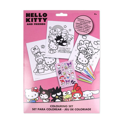 COLOURING SET WITH STICKERS HELLO KITTY AND FRIENDS