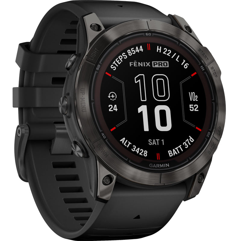 Garmin - Fenix 7X Pro Sapphire Solar Edition W/ Black Band
