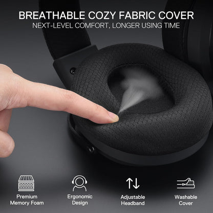 Redragon H858 3-Mode Wireless Gaming Headset, 7.1 Surround Sound, 53 mm Drivers, Memory Foam Ear Pads, Detachable Noise-canceling Microphone, Over-Ear Headphones Works for Mobile, PC/PS5/NS