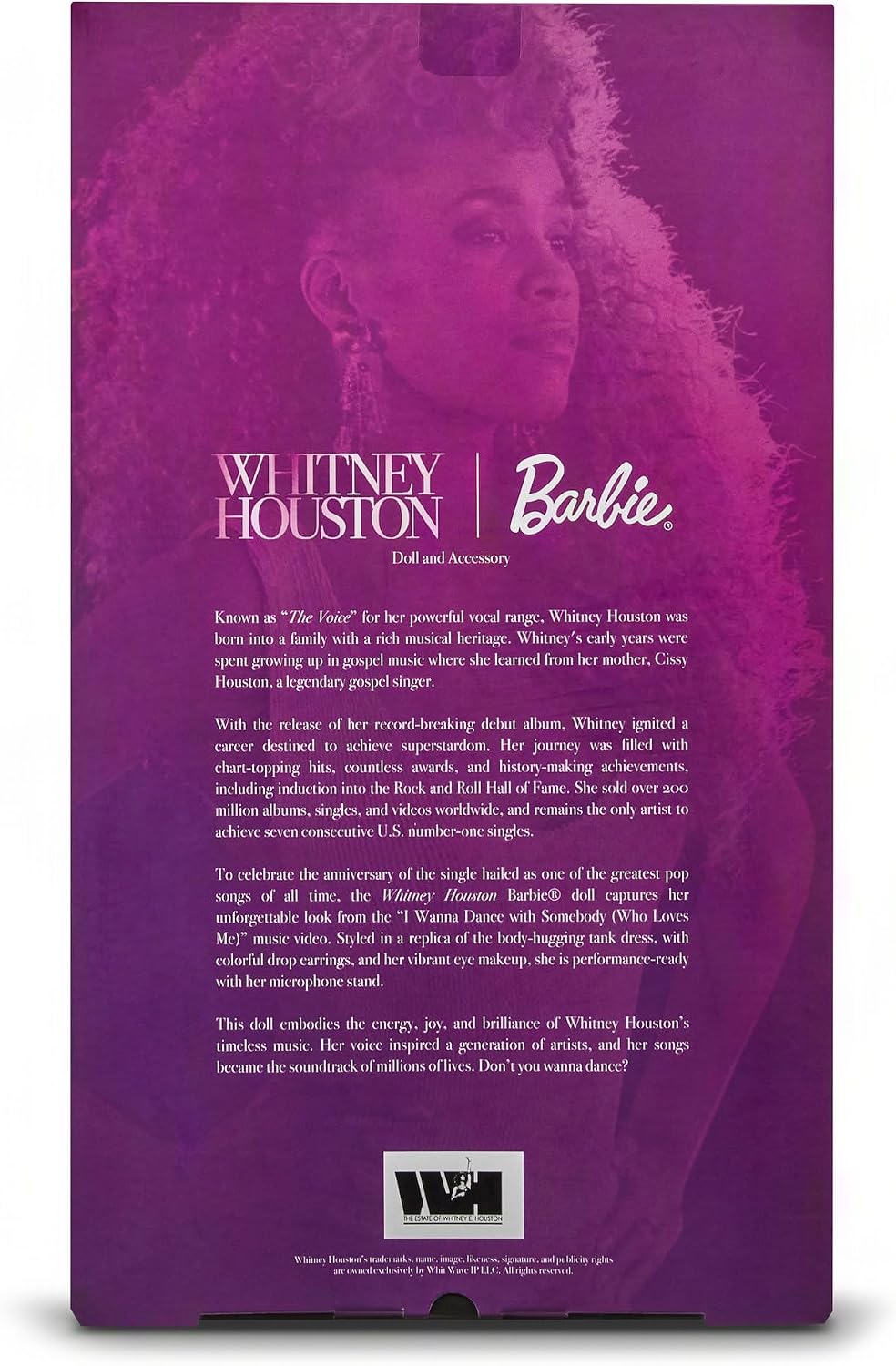 Barbie Signature Whitney Houston Collectible Doll | Wearing Iconic Dress from “I Wanna Dance with Somebody (Who Loves Me)” Music Video & Microphone Accessory, JJY07