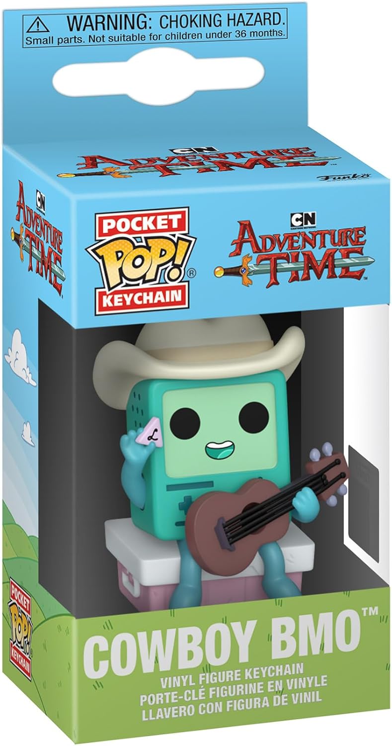 Funko POP! Keychain: Adventure Time - Cowboy BMO w/Guitar Novelty Keyring - Collectable Mini Figure - Stocking Filler - Gift Idea - Official Merchandise - Backpack Decor