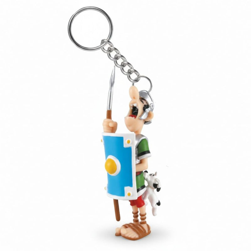 Plastoy Porte-clés figurine Astérix, Légionnaire mordu par Idéfix (60321