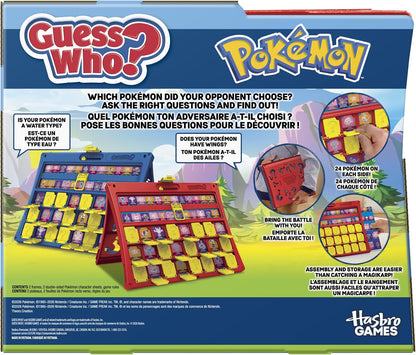Guess Who? Pokémon Edition Game | 48 Pokémon | Fun Kids Board Games for Families | 2 Players | 15 Mins. | Travel Friendly | Ages 6+