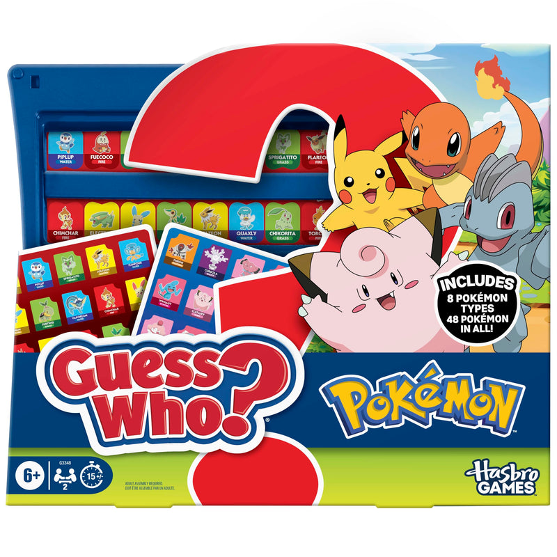 Guess Who? Pokémon Edition Game | 48 Pokémon | Fun Kids Board Games for Families | 2 Players | 15 Mins. | Travel Friendly | Ages 6+