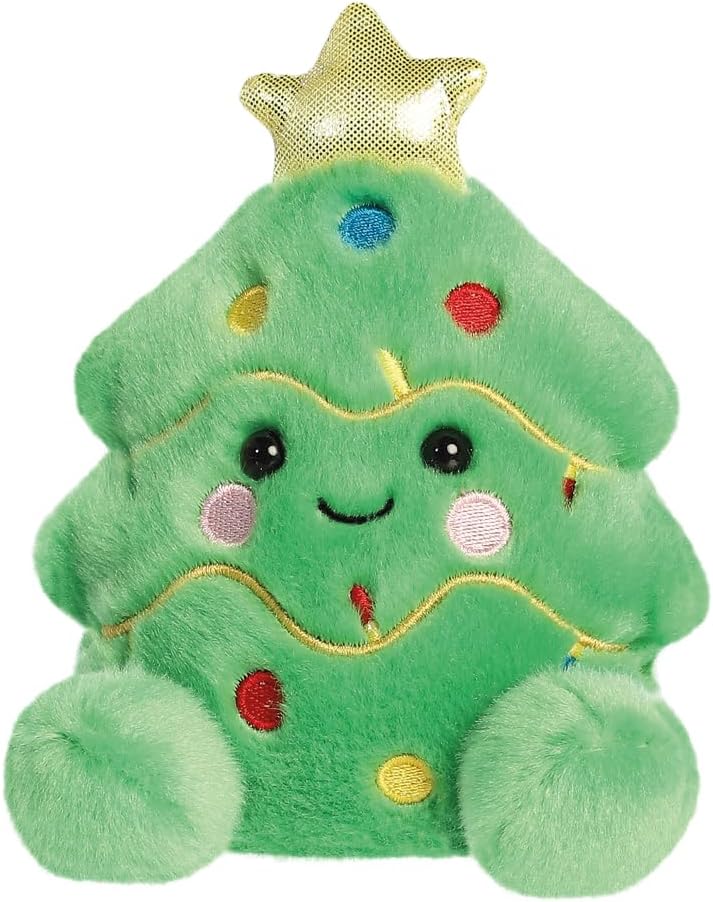AURORA- 99406 -Palm Pals Douglas Christmas Tree Soft Toy -13cm -Green - Fun Collectable Plush for Kids and Adult Collectors - Perfect for Holiday Decorations or Gifts