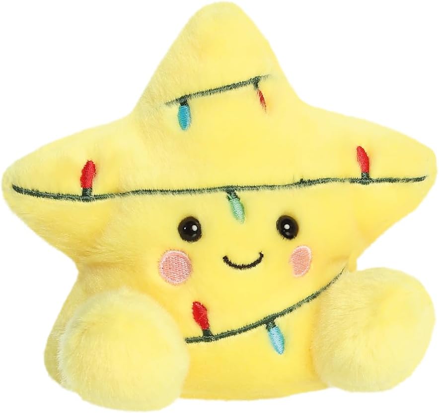 AURORA -99407 -Palm Pals Navi Star Topper 13cm Soft Toy – Fun Collectable Plush for Kids and Adult Collectors - Perfect for Christmas Decorations and Gifts -Yellow