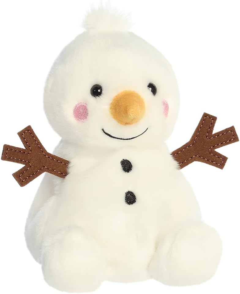 AURORA - 99461 - Palm Pals Twig Snowman Soft Toy- 13cm - White - Fun Collectable Plush for Kids and Adult Collectors - Perfect for Holiday Decorations or Gifts