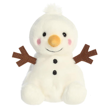 AURORA - 99461 - Palm Pals Twig Snowman Soft Toy- 13cm - White - Fun Collectable Plush for Kids and Adult Collectors - Perfect for Holiday Decorations or Gifts