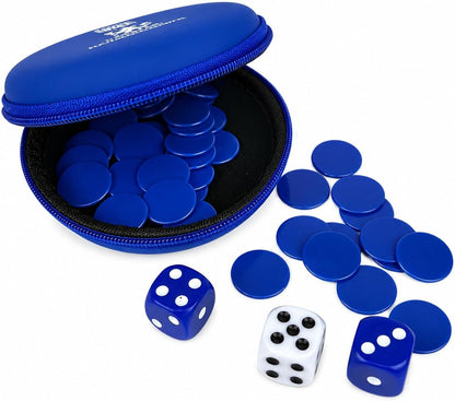 Official Chelsea FC Football Pocket Dice Game | Licensed Travel Dice Game for 2 Players | Fast-Paced Football Strategy Game with Tokens, Cards & Goal Scoring Action | Portable Family Game