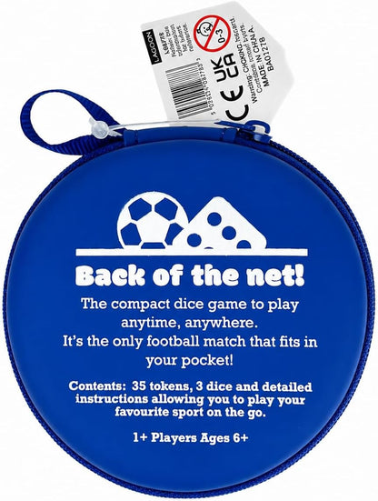 Official Chelsea FC Football Pocket Dice Game | Licensed Travel Dice Game for 2 Players | Fast-Paced Football Strategy Game with Tokens, Cards & Goal Scoring Action | Portable Family Game