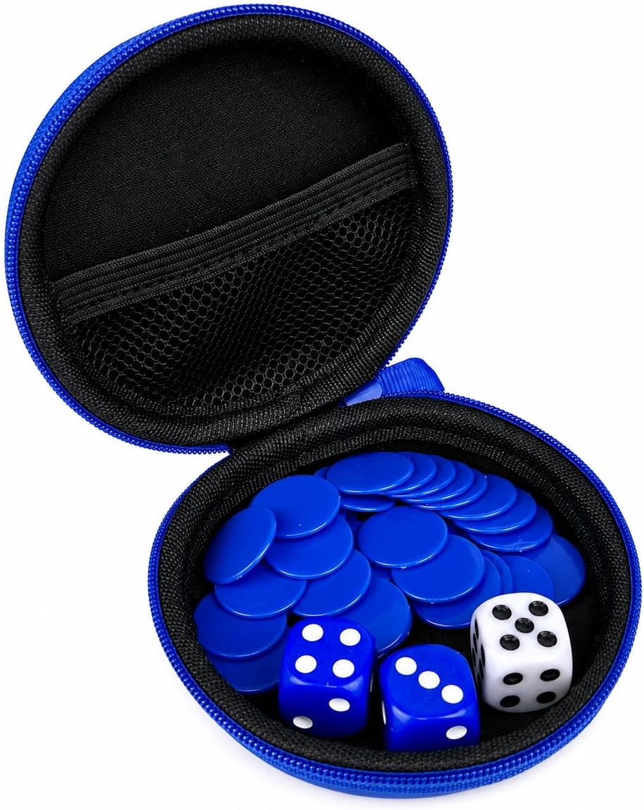 Official Chelsea FC Football Pocket Dice Game | Licensed Travel Dice Game for 2 Players | Fast-Paced Football Strategy Game with Tokens, Cards & Goal Scoring Action | Portable Family Game