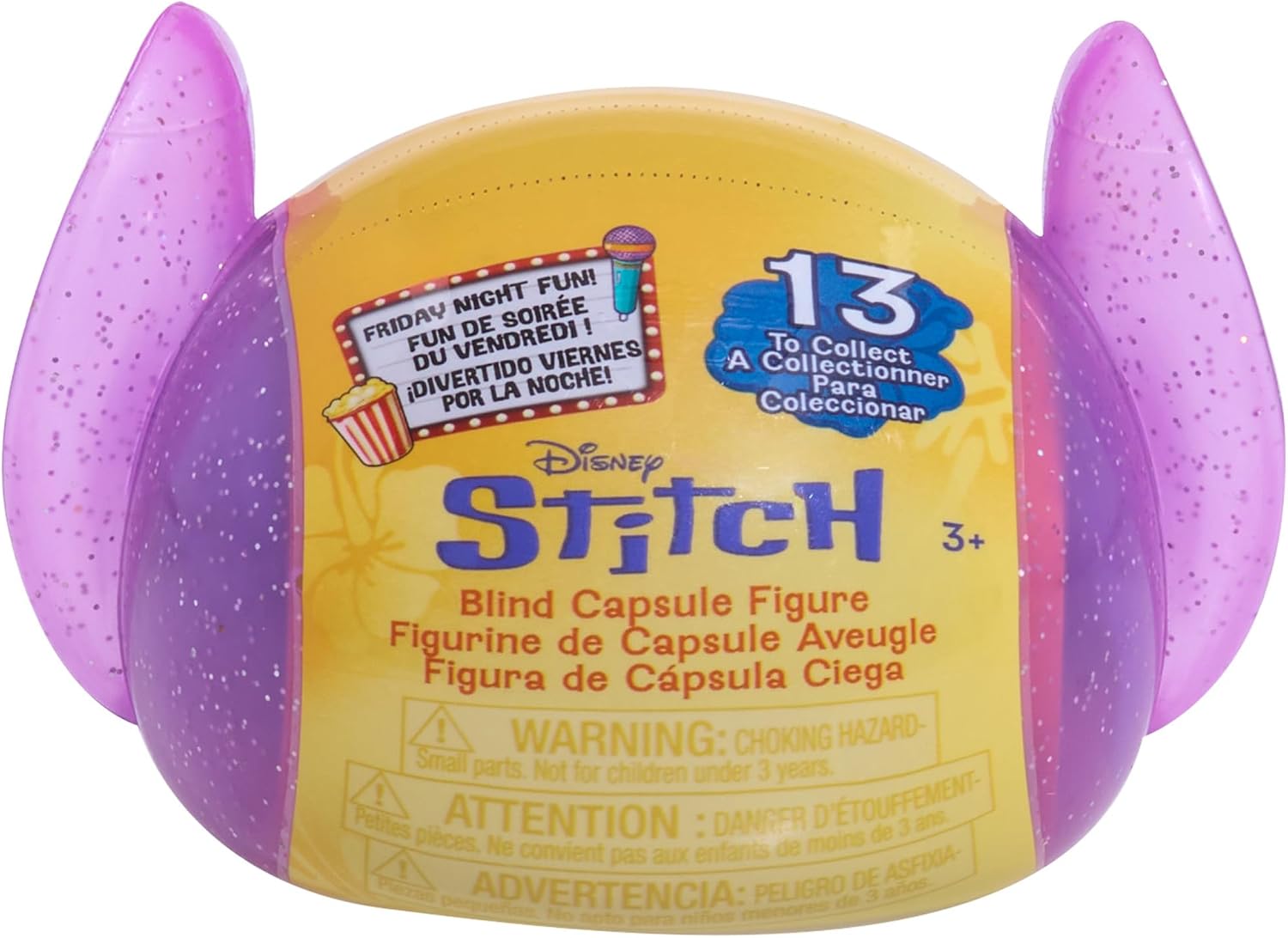 Disney Stitch Friday Night Fun Blind Capsule Figure, Mini Collectible | Height 2 in, Surprise Blind Capsule, 13 to collect, Includes 1 figure and capsule, Ages 3 years