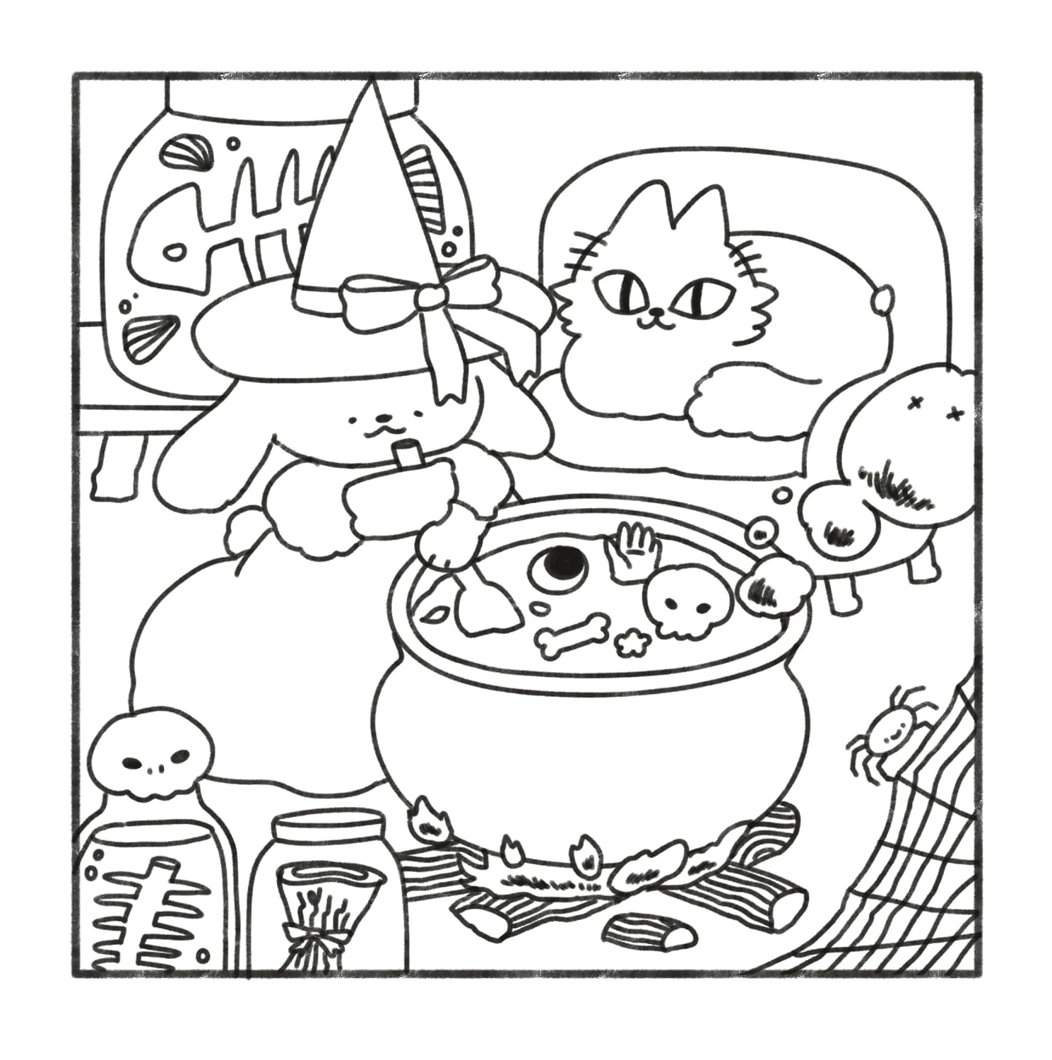 Cozy Creepy: Cute and Relaxing Coloring Book
