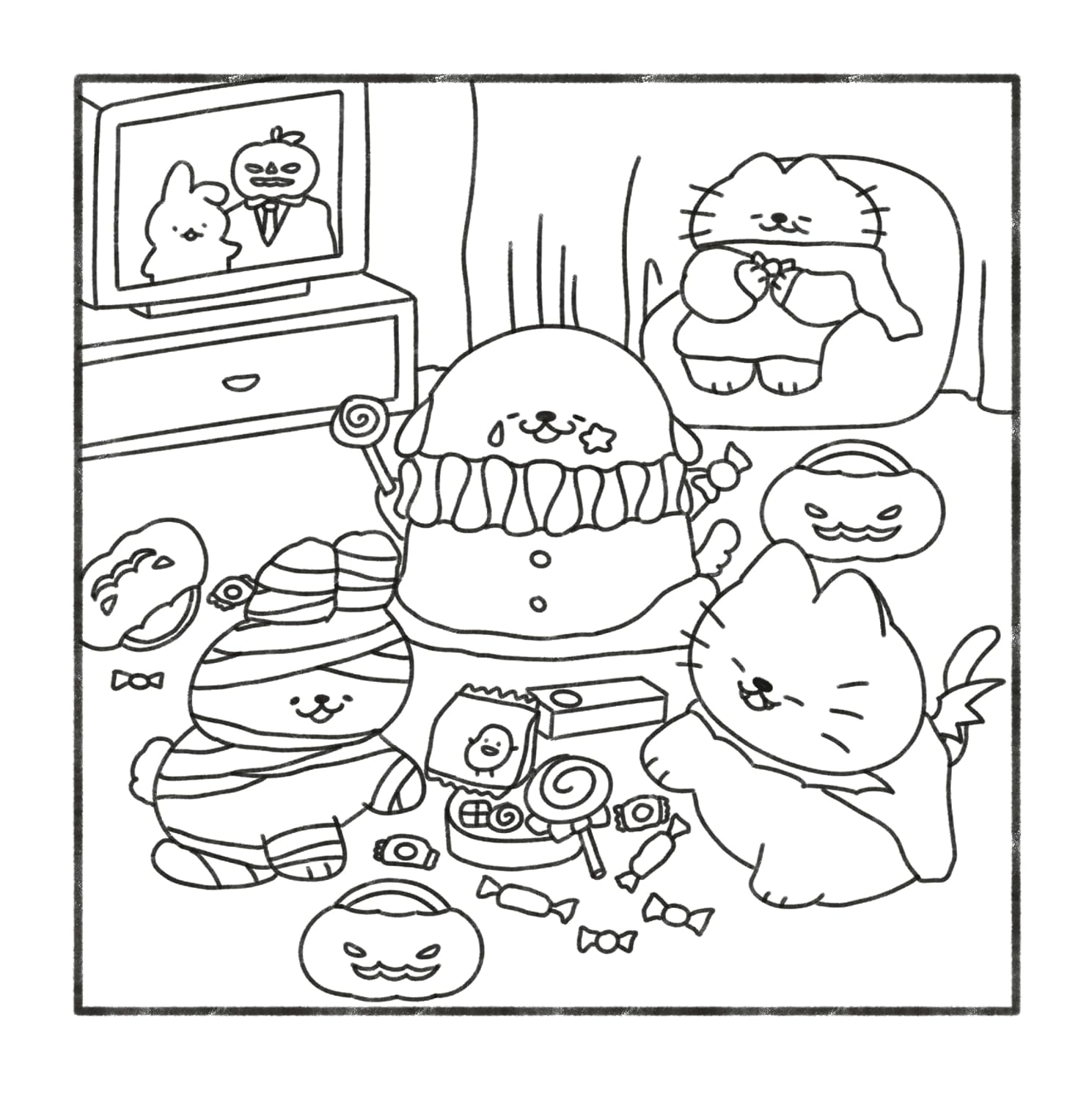 Cozy Creepy: Cute and Relaxing Coloring Book