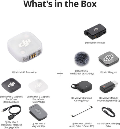 DJI Mic Mini 2 (1 TX + 1 Standard RX), Wireless Lavalier Mic