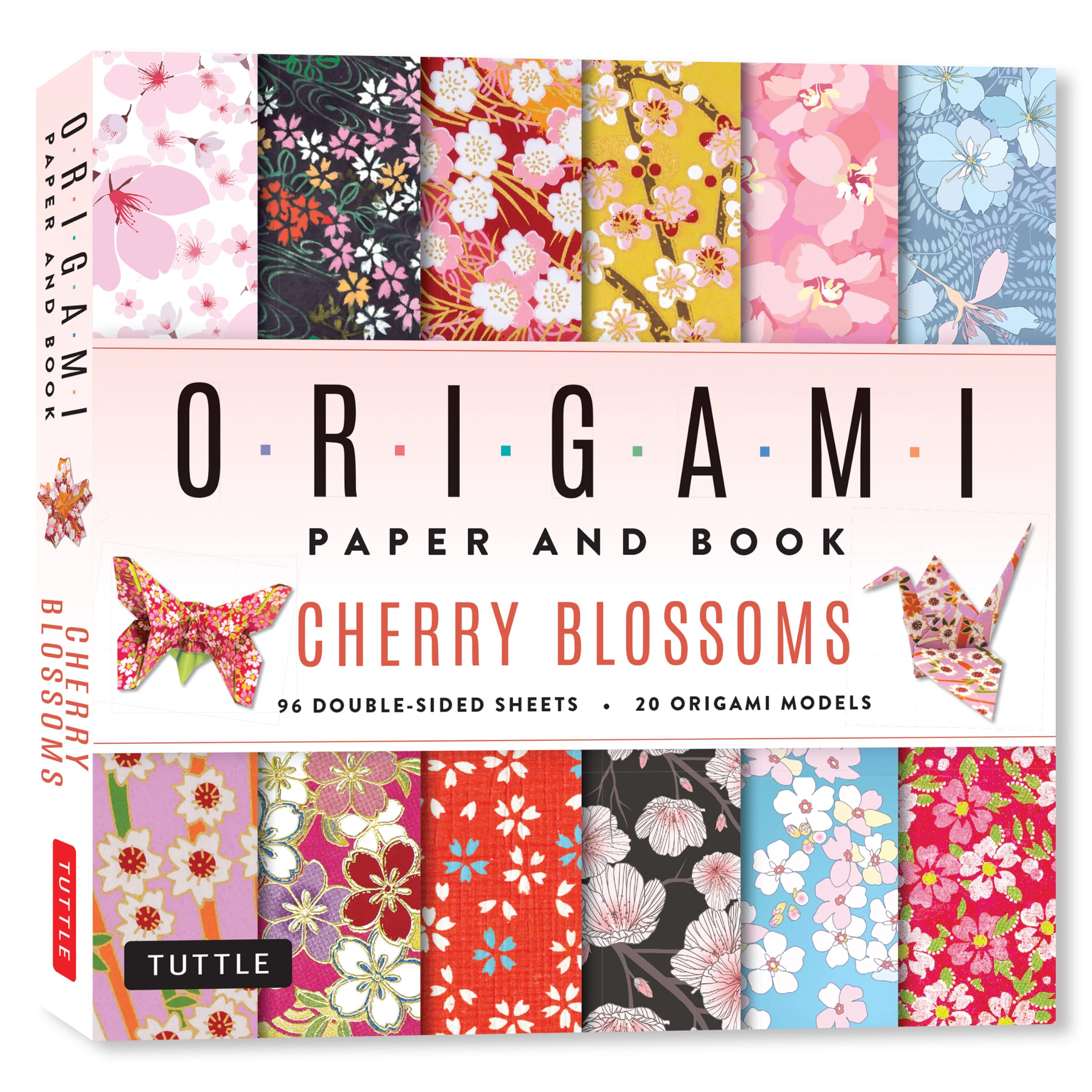 Cherry Blossoms Origami Paper and Book: 20 Easy Models with 96 High Quality Folding Sheets (Double-Sided