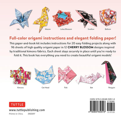 Cherry Blossoms Origami Paper and Book: 20 Easy Models with 96 High Quality Folding Sheets (Double-Sided