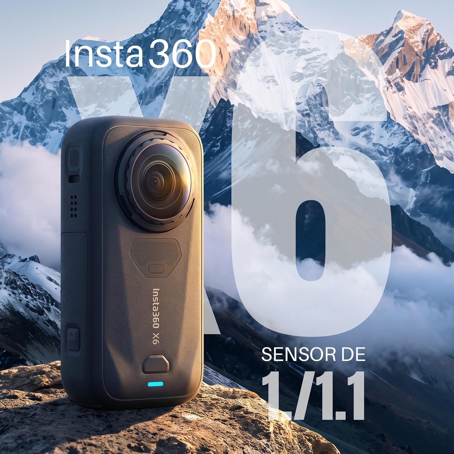 Insta360 X6 Standard Bundle – 8K 360° Action Camera, Dual 1/1.1" Sensors, PureVideo, 360° Reframing, Midnight Black