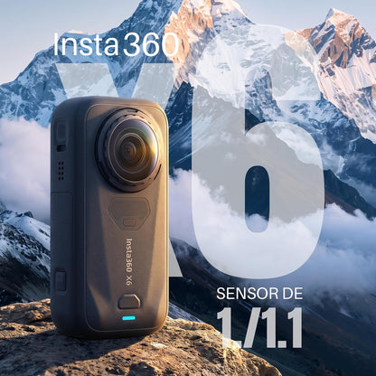 Insta360 X6 Standard Bundle – 8K 360° Action Camera, Dual 1/1.1" Sensors, PureVideo, 360° Reframing, Midnight Black