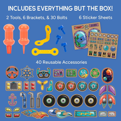 Learning Resources Boxineers Vehículos de Cartón, Kit de Construcción Stem