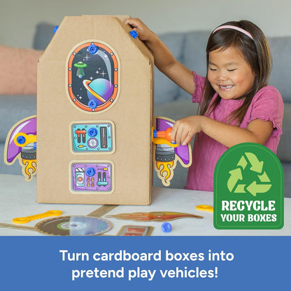 Learning Resources Boxineers Vehículos de Cartón, Kit de Construcción Stem