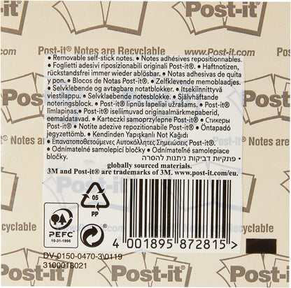 Post-it® Notes - Neon Green / Blue - 1 Cube - 450 sheets - 76mmx76mm