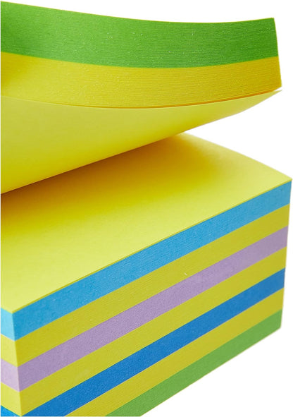 Post-it® Notes - Neon Green / Blue - 1 Cube - 450 sheets - 76mmx76mm