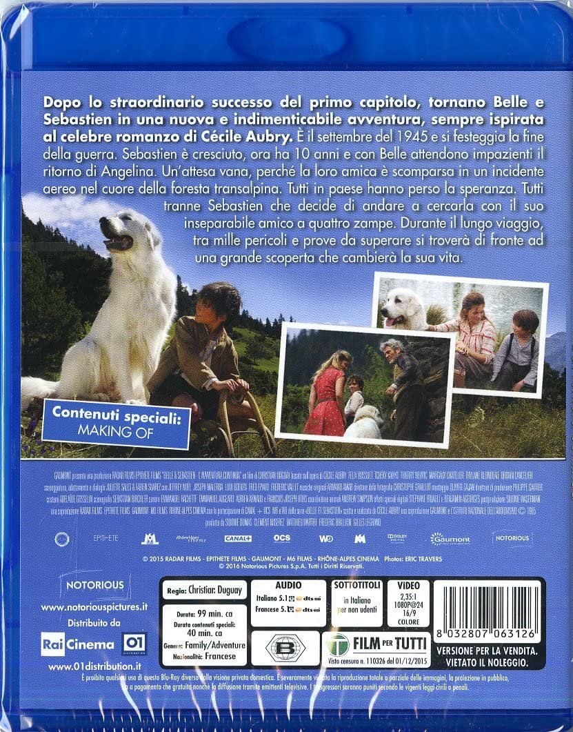 belle e sebastien - l'avventura continua (blu ray) BluRay Italian Import