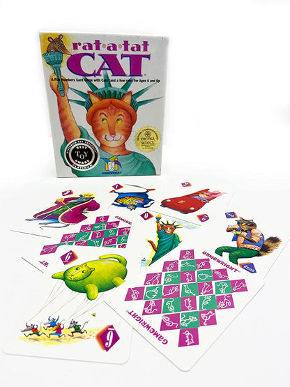 Gamewright | Rat-a-tat Cat Game | Card Game | Ages 6+ | 2-6 Players | 20 Minutes Playing Time, Multicolor, 5 Inches