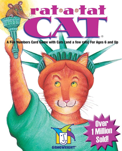 Gamewright | Rat-a-tat Cat Game | Card Game | Ages 6+ | 2-6 Players | 20 Minutes Playing Time, Multicolor, 5 Inches