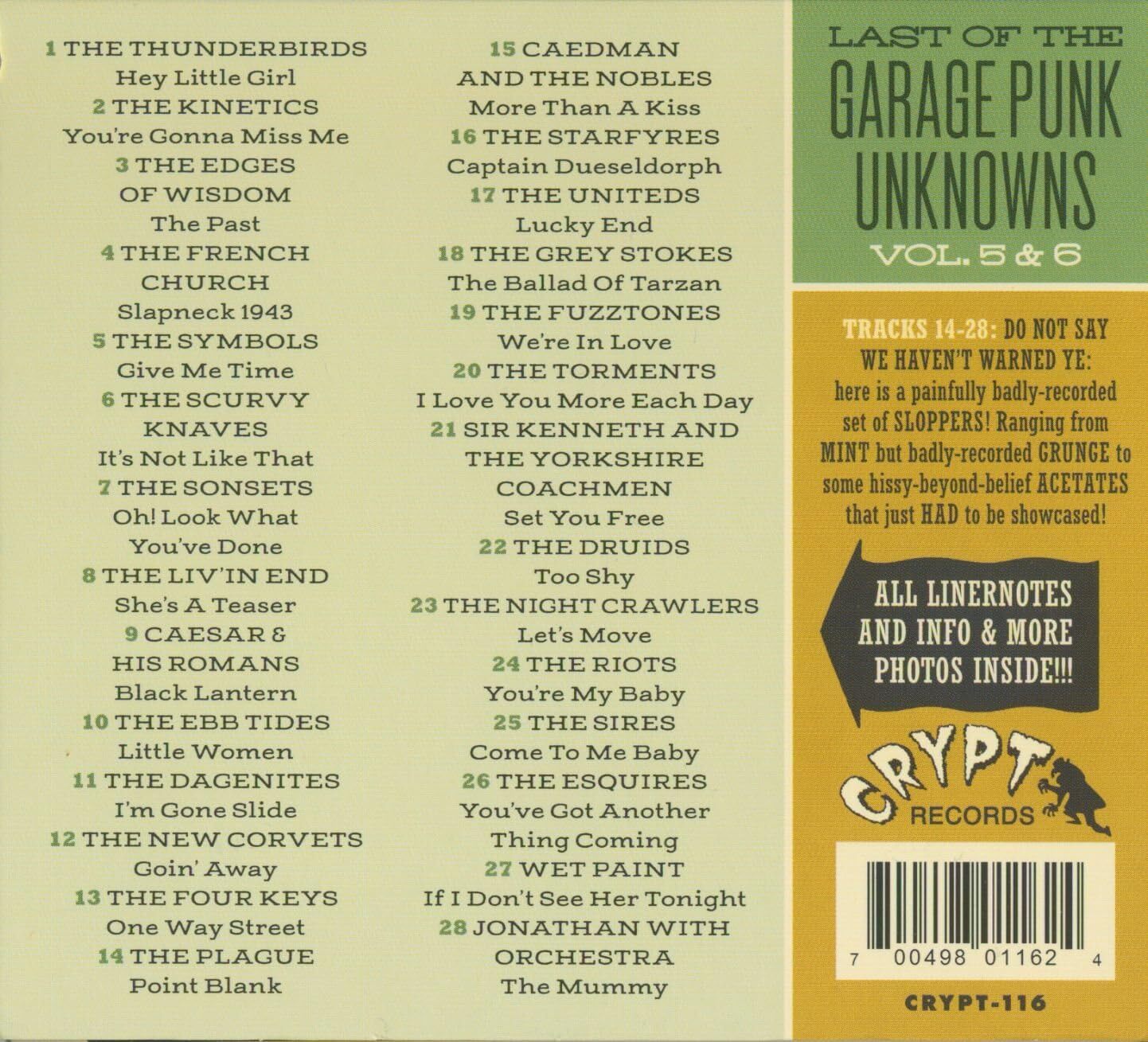 Last of the Garage Punk Unknowns (Vols. 5 & 6): American Teenage Garage Hoot & Noise! 1965-1967